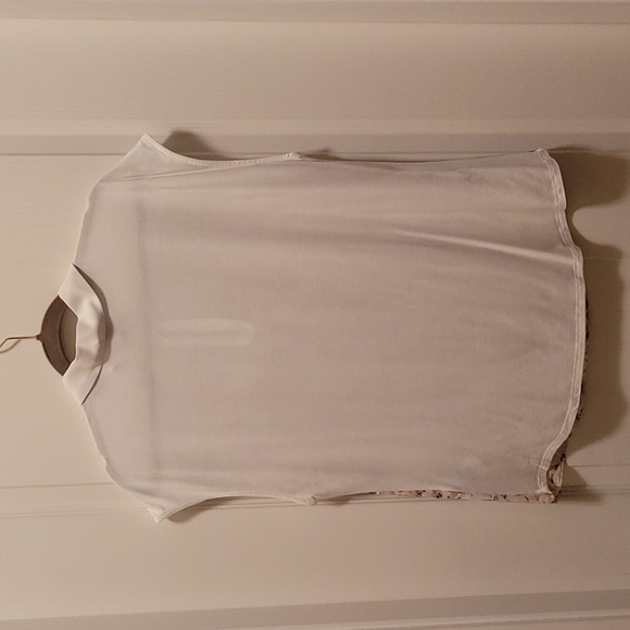 RW&CO Printed Mix Media Shirt Collar Extended Shoulder T-Shirt (M) - Picture 2 of 5